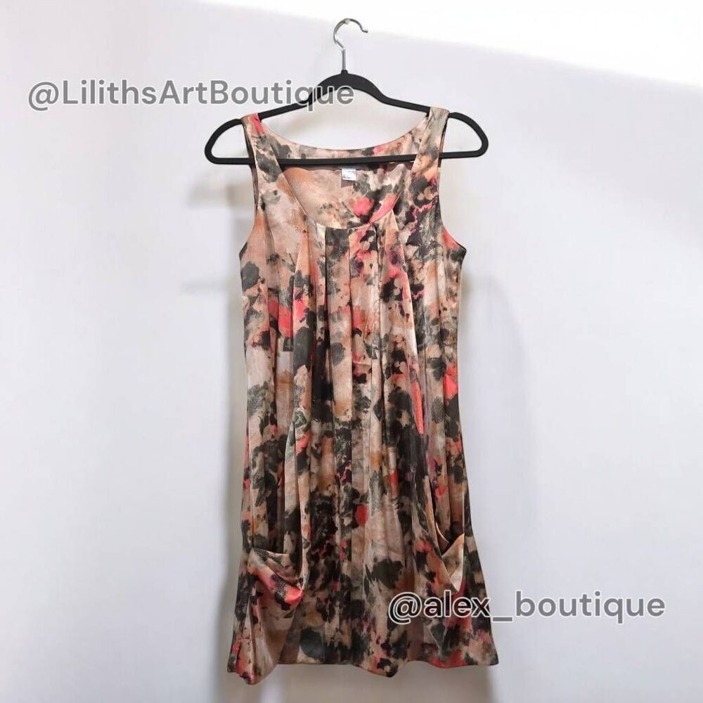 H&M Pleated Floral Watercolor Bubble Drape Stain Dress(C014)-Size 6 for … - Picture 5 of 12